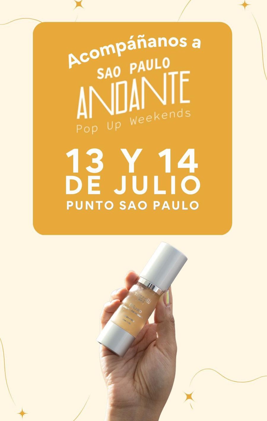 El Suero, Tezzalli, Suero, Punto Sao Paulo, Pop up Weekends, Pieles latinas, Piel mexicana, Marcas de skincare con ingredientes orgánicos en México, Amarillo, Destellos, Colageno, Ácido hialurónico Guadalajara, Hidratación